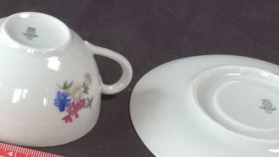 Small Antique Tea Cup and Saucer - Markings