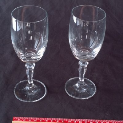 Pair of Lead Crystal Wine Glasses