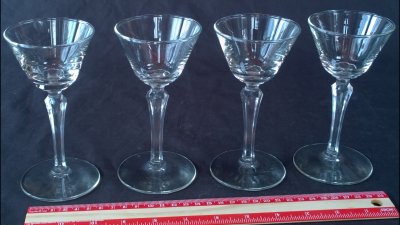 Antique Crystal Cordial Glasses - Set of 4