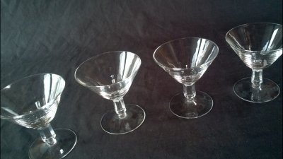 Antique Crystal Martini Glasses - Set of 4