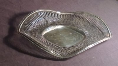 Sterling Silver Pierced Platter - Heart Shaped