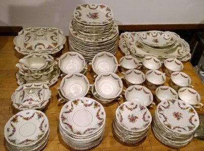 Huge Antique Fine China Service for 12 - Czechoslovokia