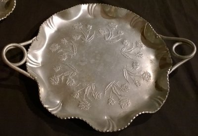 Pair of Vintage Aluminum Serving Platters - Farber & Slevin