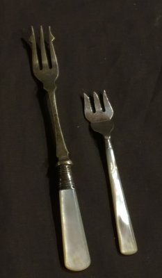 Antique Silver Forks w Mother of Pearl Handles