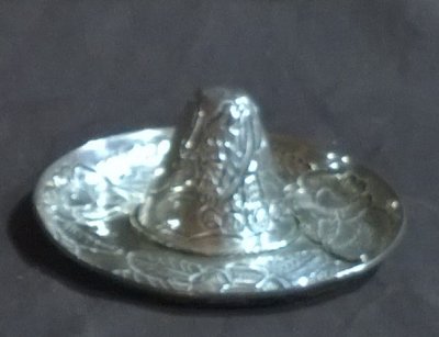 Small decorative mexican silver hat