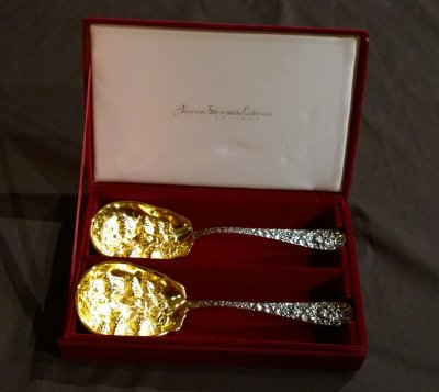 Gaudy Serving Spoons - Silver & Gold