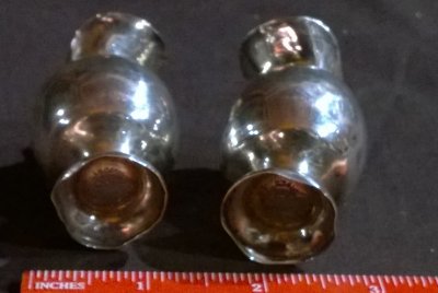 Antique Sterling Salt & Pepper Shakers - Bottoms unscrew
