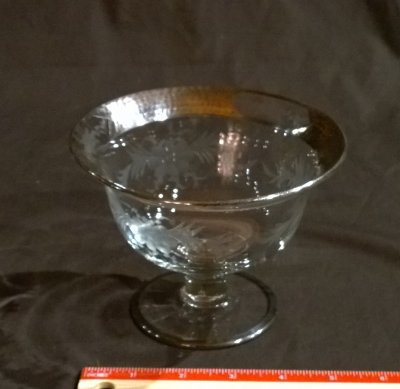 Silver Rimmed Elevated Bowl
