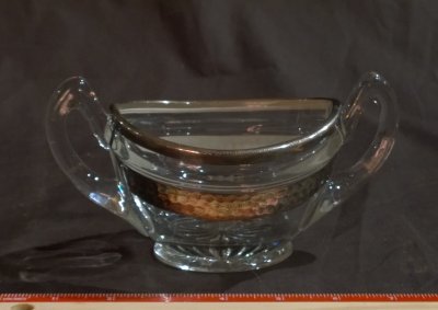 Hammered Silver on Glass - Sugar Bowl