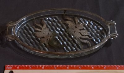 Silver on Crystal Serving Tray