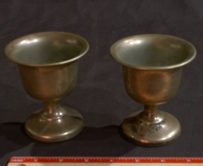 Antique Pewter Cups