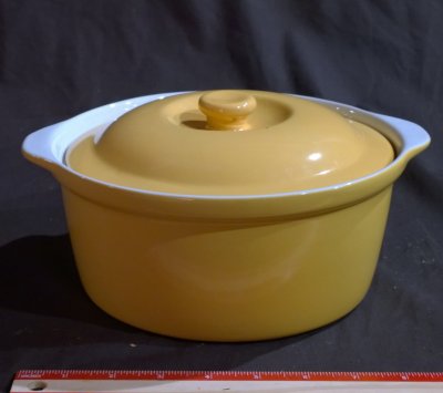 Ovenable Modern Yellow Covered Casserole or Dutch Oven