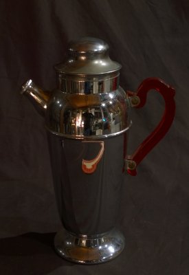 Antique Cocktail Shaker - Chrome and Colored Lucite