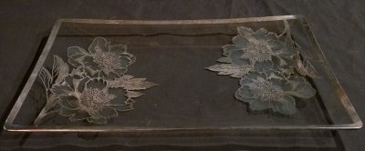 Silver and Curved Glass Platter