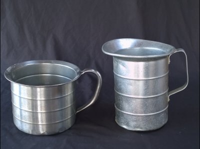 1 Gallon Measuring Pitchers - Stainless (shorter one) and Aluminum (Taller)