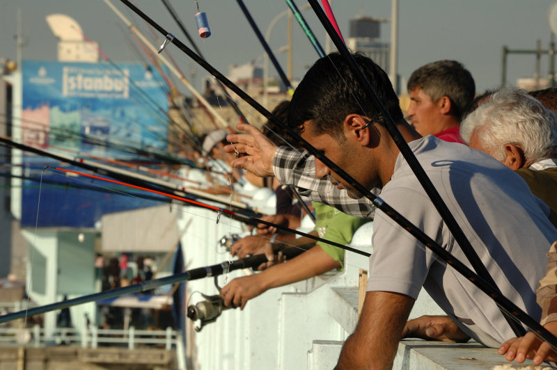 Fishing on the Galata Bridge