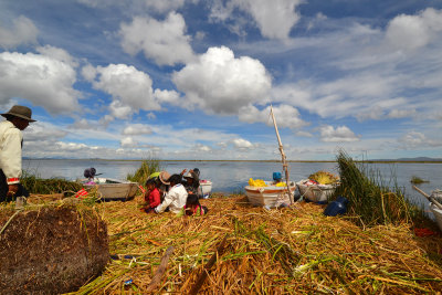 Uros Family - Floating Islands in Lake Titicaca