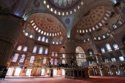 Inside the Sultan Ahmed (Blue) Mosque