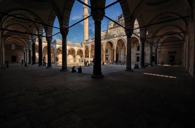 Arcades in the Inner Courtyard-Sleymaniye Mosque