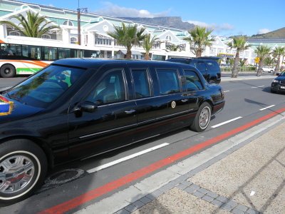 Cape Town Barak Obama on his way to Robben Island