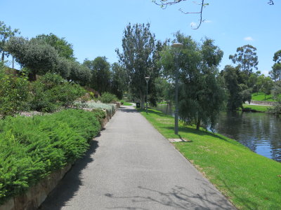 Adelaide walking along the Torrens river