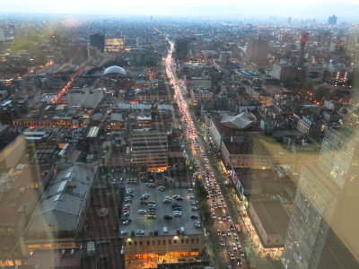Mexico city view from torre Latinoamericana looking south