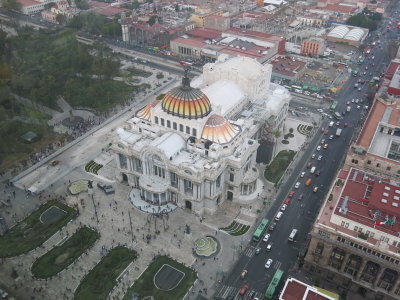Mexico city palace of fine arts from torre Latinoamericana