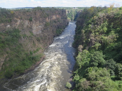 Victoria Falls bridge looking downstream