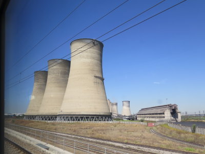 Johannesburg Kelvin power station viewed from the Gautrain