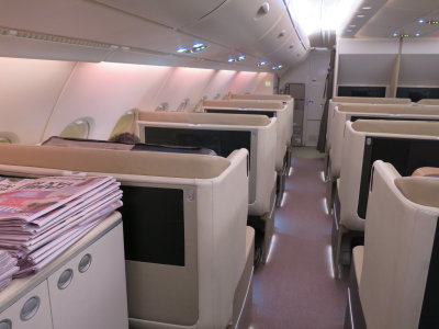 Singapore airlines business class on a A380-800