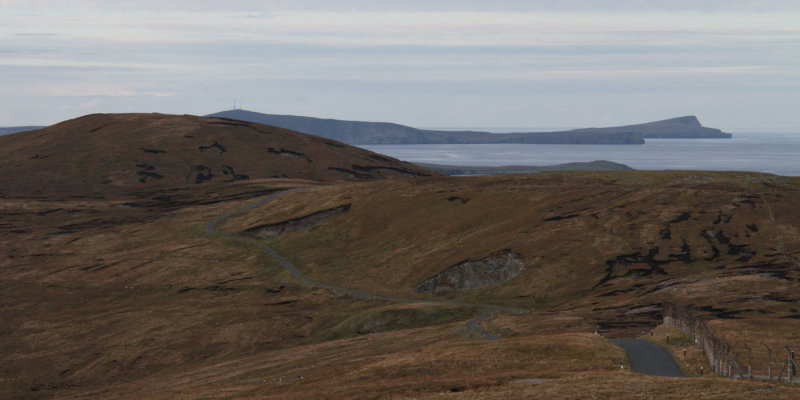 View north from Ward of Scousburgh to No Ness and Mousa Island, Mainland, Shetland