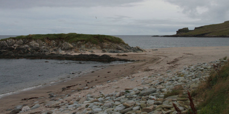 The tombolo to The Taing, Norwick, Unst, Shetland
