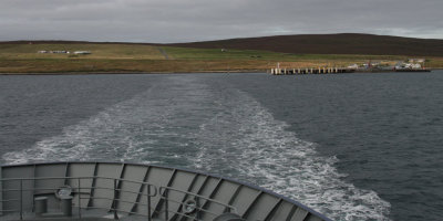 Looking back to Toft pier and Shetland Mainland, Shetland