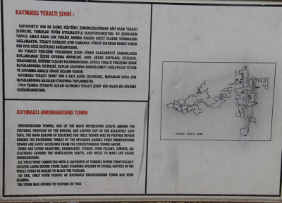 Kaymakli underground town information board
