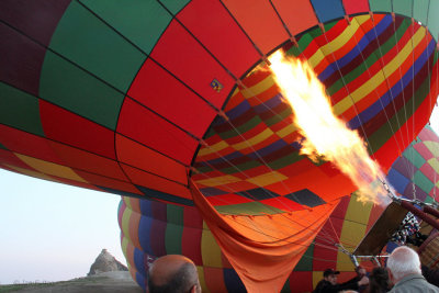 Inflating the balloon, Cappadocia