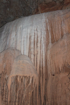 Limestone stalactite in one of the caves