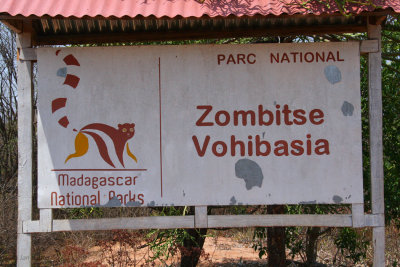 Welcome board for Zombitse Vohibasia NP