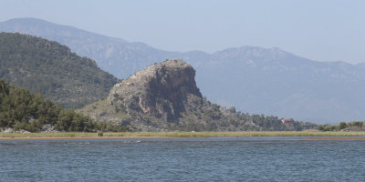 The Kaunos Rock from the sea off Iztuzu Beach