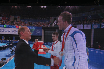 Dan Keating receives his gold medal from the Earl of Wessex