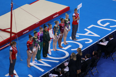 The finalists for the women's uneven bars