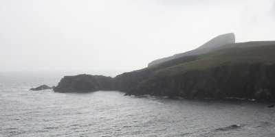Sheep Rock on a misty day, Fair Isle