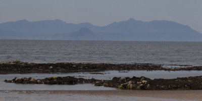 View of Arran from Port Carrick beach