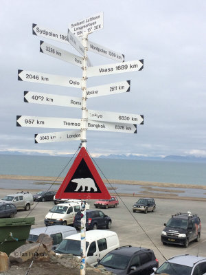 Welcome board at airport, Longyearbyen, Svalbard