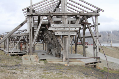 Remains of coal handling cable system, Longyearbyen, Svalbard