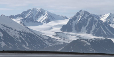 Mountains and glaciers on Amsterdamya, Svalbard