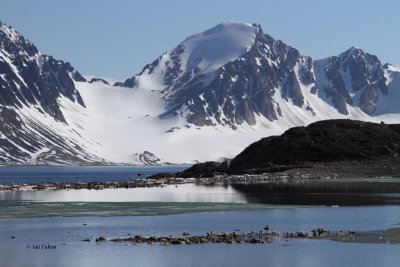Mountains and glaciers on Amsterdamya, Svalbard