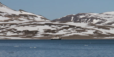 Another cruise ship in the  Raudfjorden, Svalbard