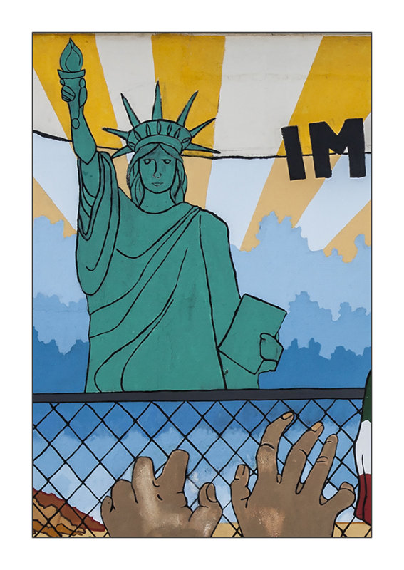 Immigration mural detail
