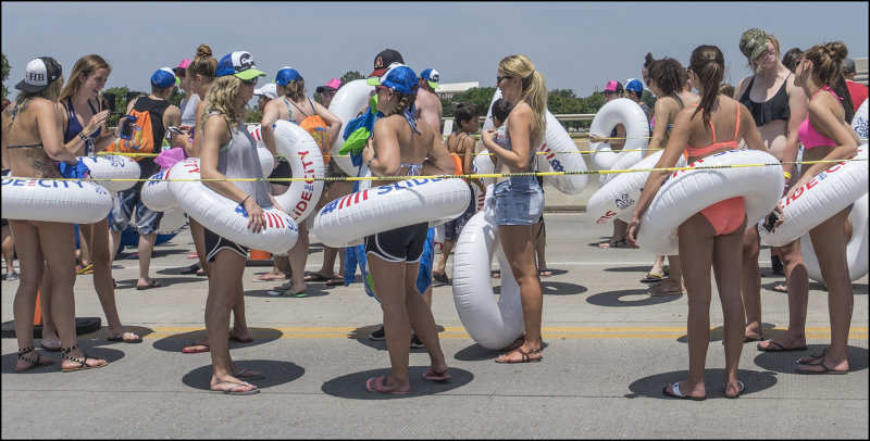 Waiting To Use The Water  Slide