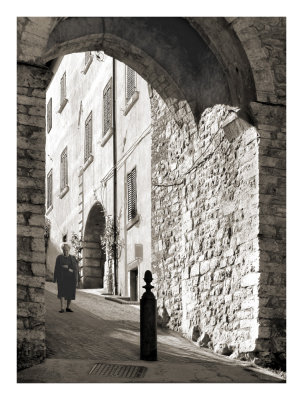 Woman near arch